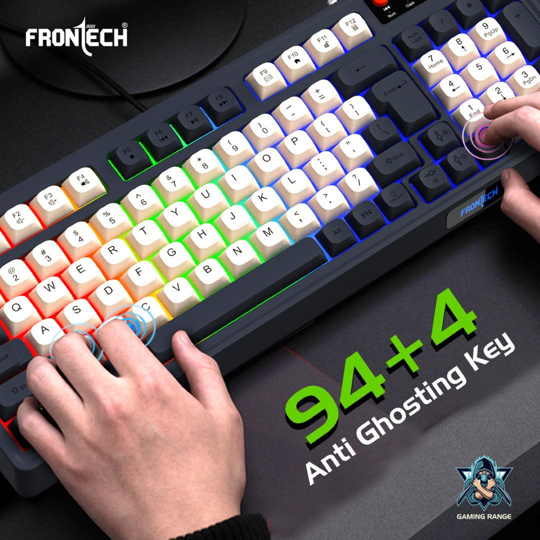 Frontech Aero Blade Wired Gaming Set: Rainbow LED, 94 Keys, 7200 DPI (KB-0044) Frontech Aero Blade Wired Gaming Set: Rainbow LED, 94 Keys, 7200 DPI (KB-0044)